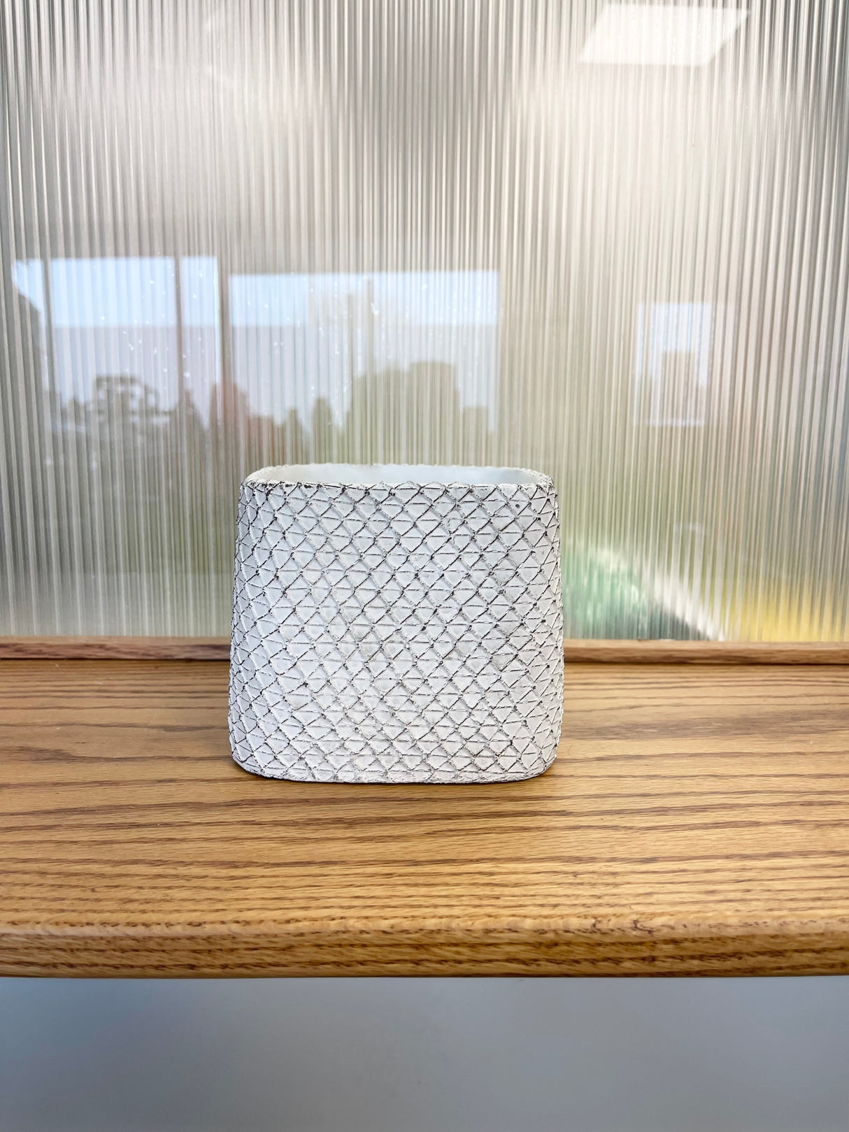 Whitewash Cement Net Pot