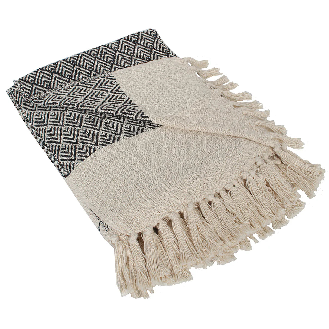 Indoor/Outdoor Black & White Throw Blanket