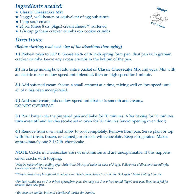 Classic Cheesecake Mix