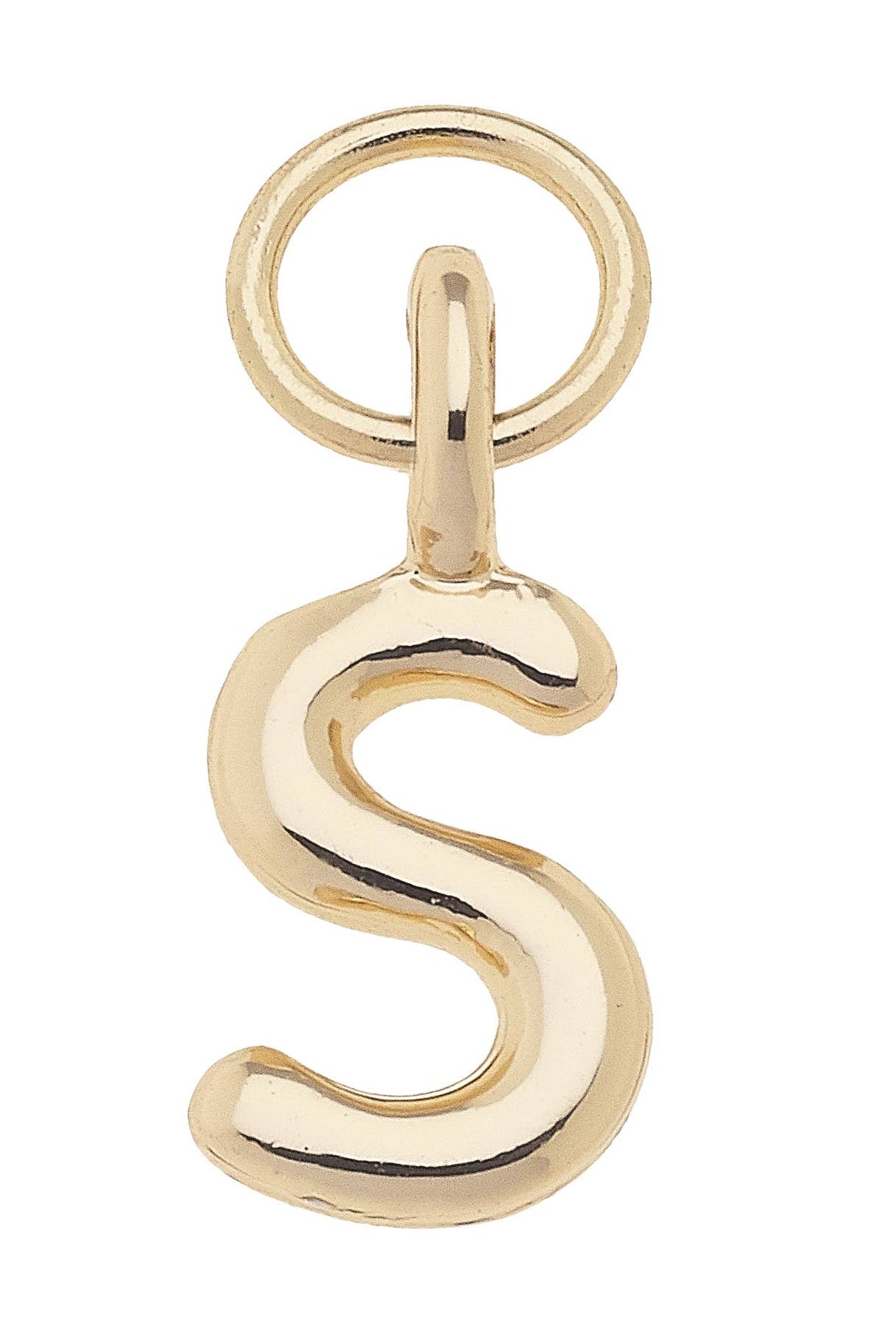 F Mini Initial Charm in Shiny Gold