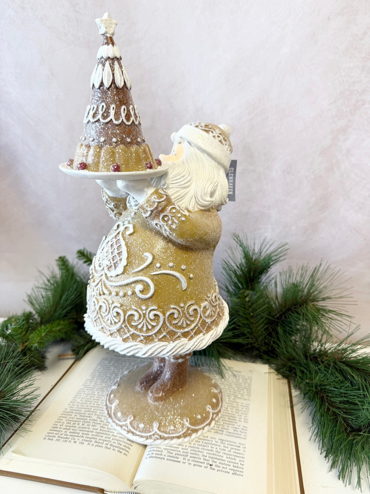 Gingerbread Resin Santa With Cake
