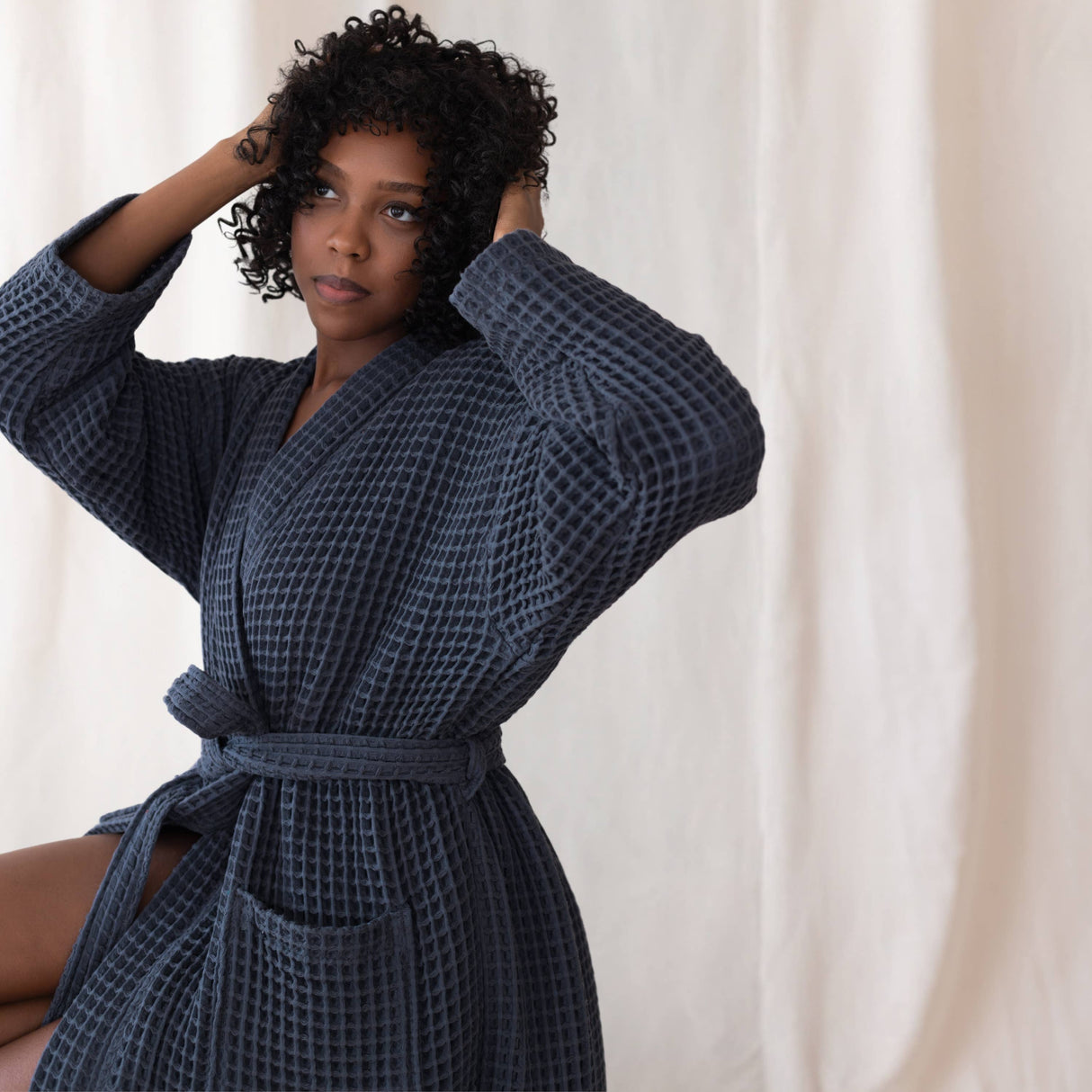 Anthracite Luxurious Waffle Bathrobe / 3XL