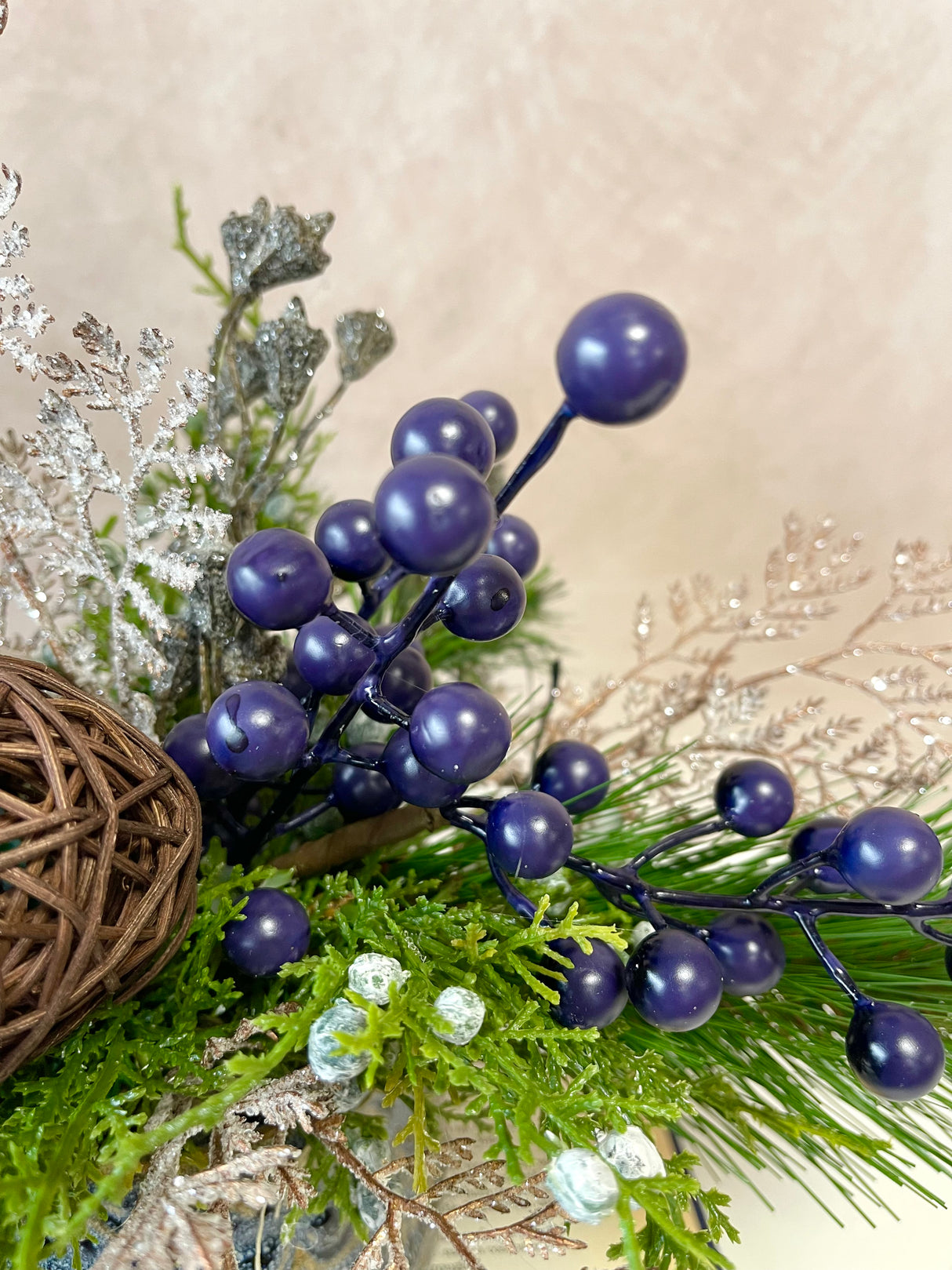 16" Frosted Woodland Charm Centerpiece