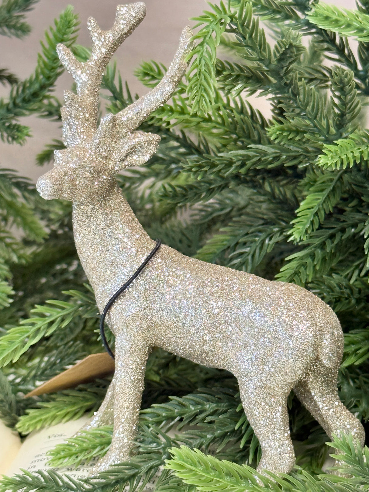Mini Glittering Silver Reindeer
