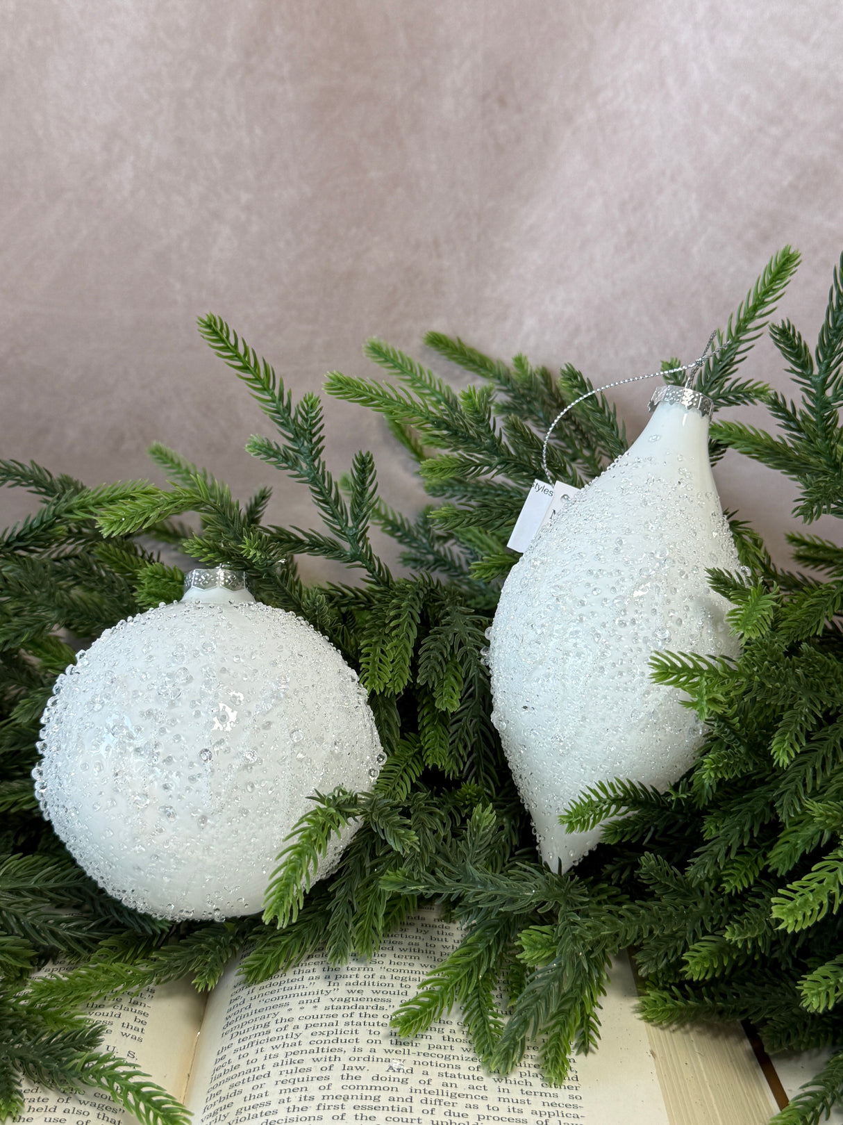 Icy Holiday Glass Ornament - 2 Styles