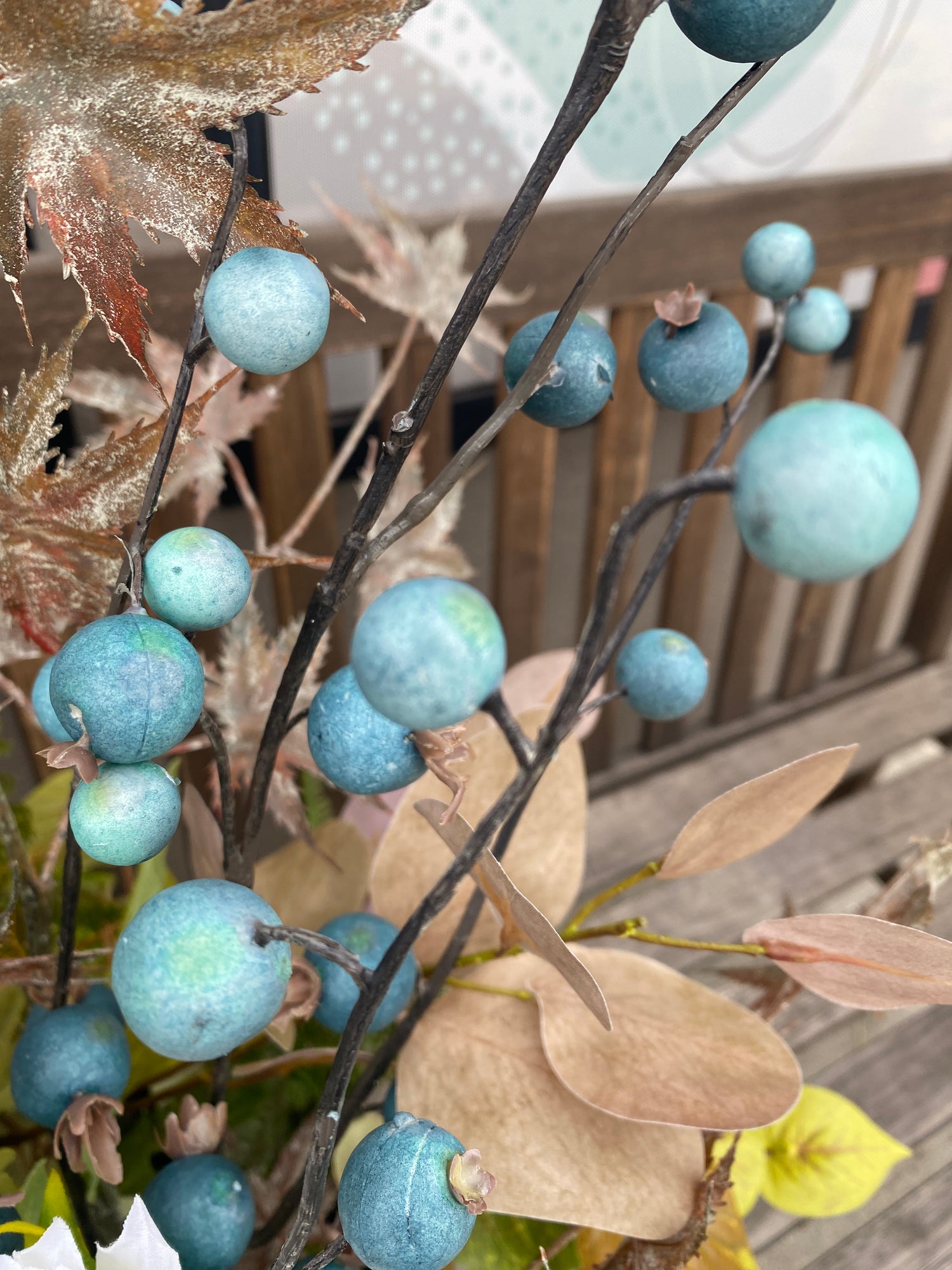 34" Burst Of Blue Porch Pot