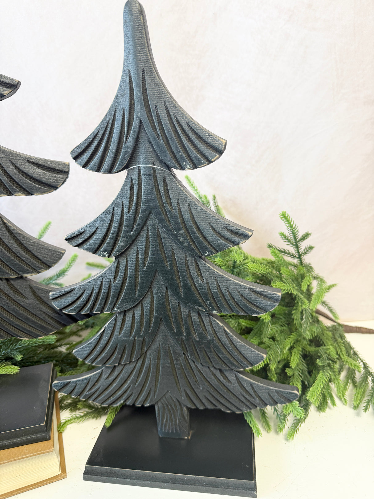 Black Textured Tree Set of 2