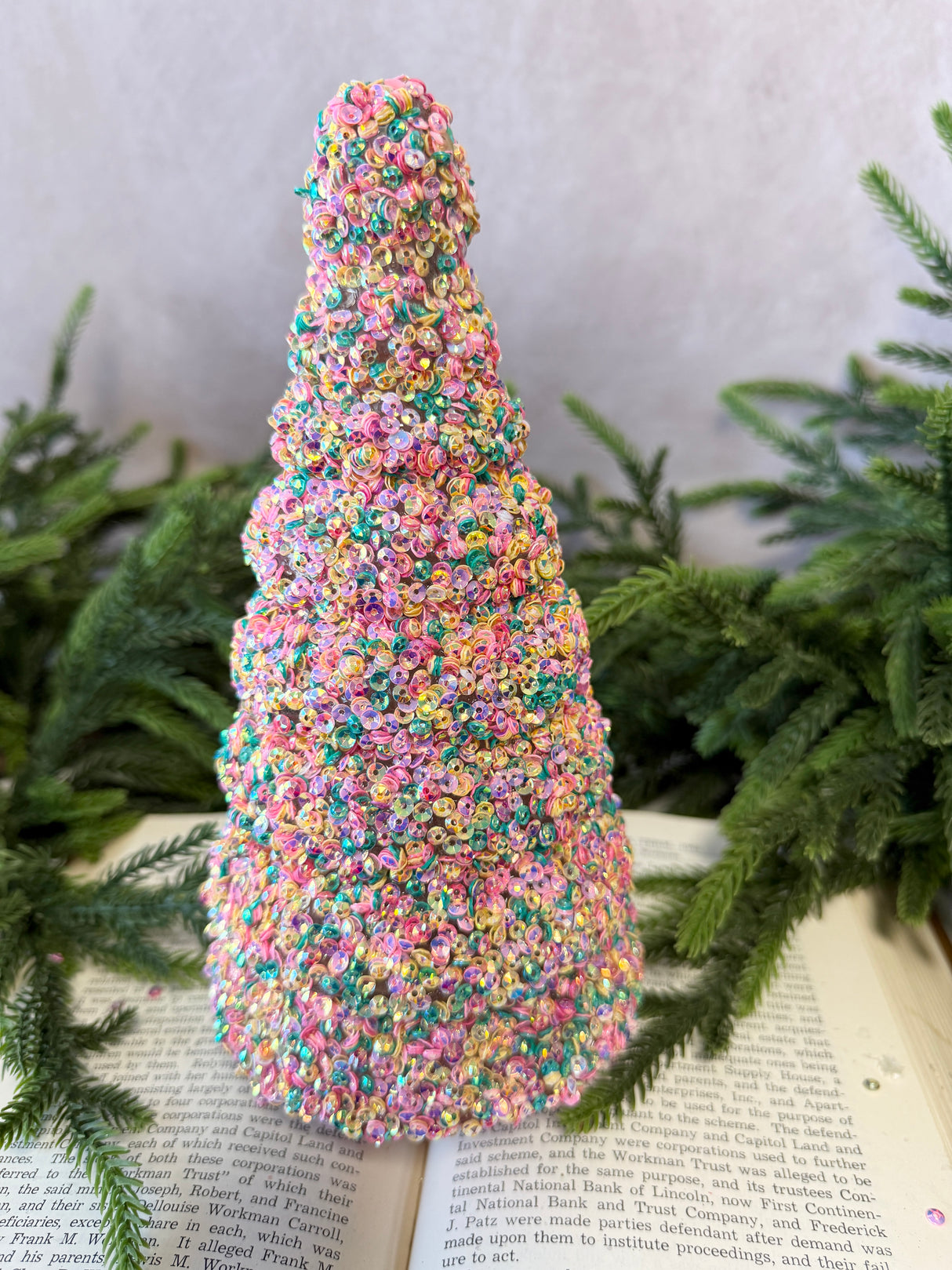 8.5" Sweet Tooth Sequins Glass Tree