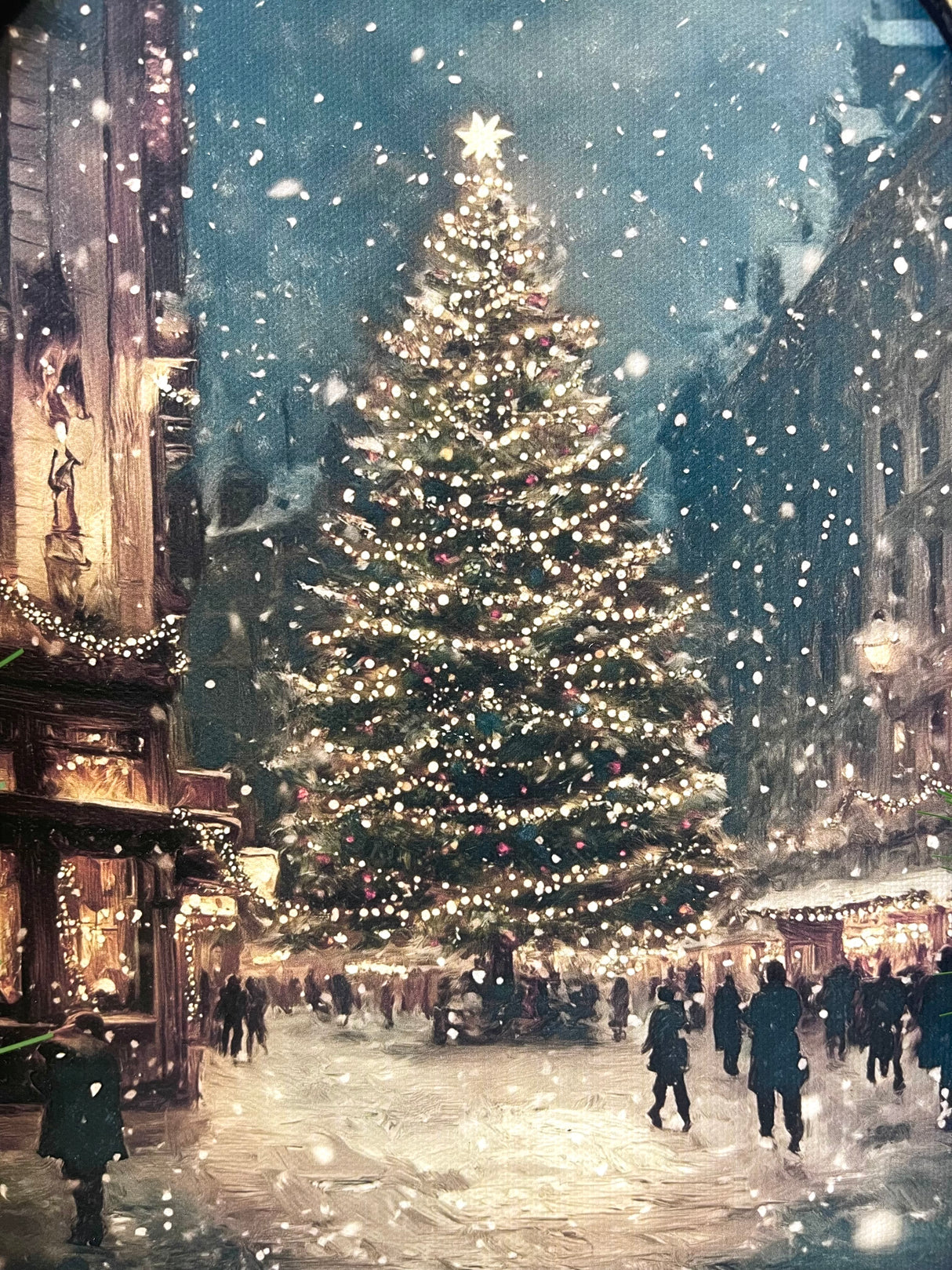 Arch Top Christmas Tree Main Street Framed Art