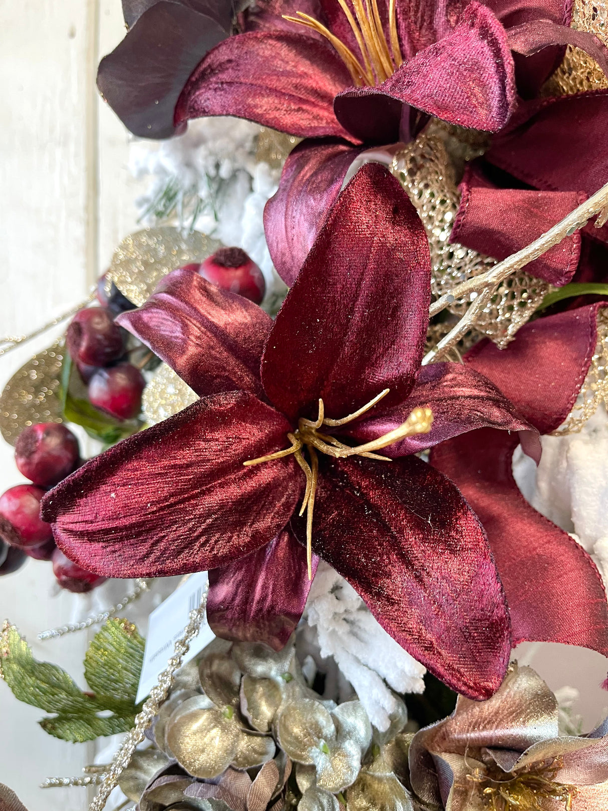 23" Snow Kissed Cherries Wreath