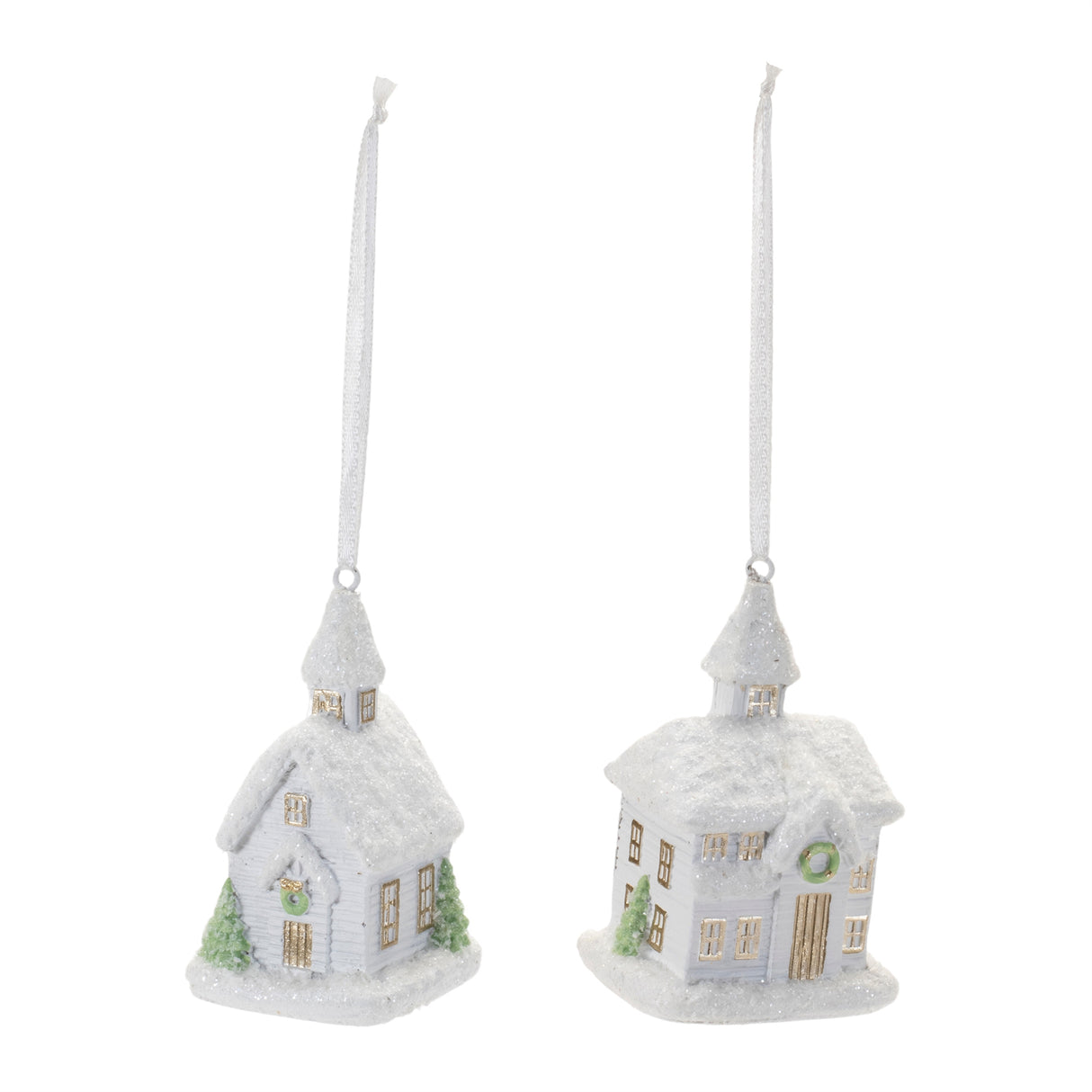 Snow Dusted Church Ornament