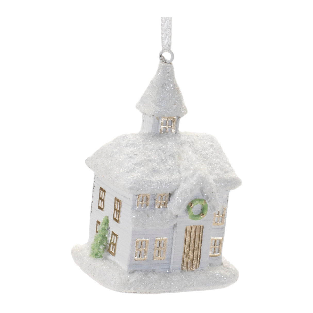 Snow Dusted Church Ornament