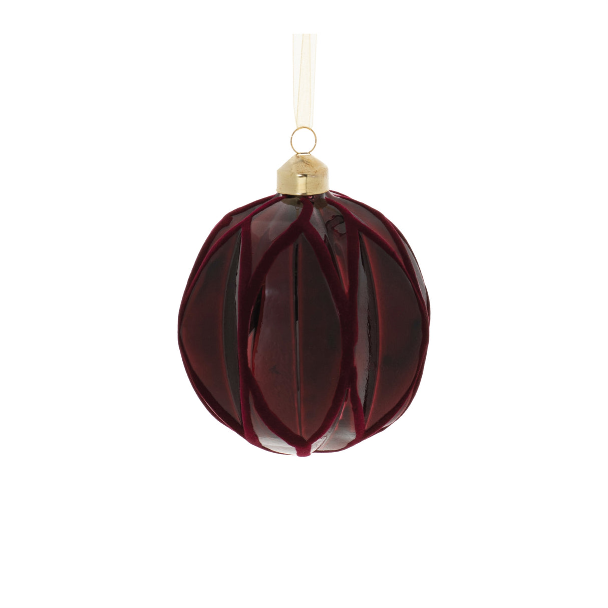 Warm Burgundy Glass Ornament - 3 Styles
