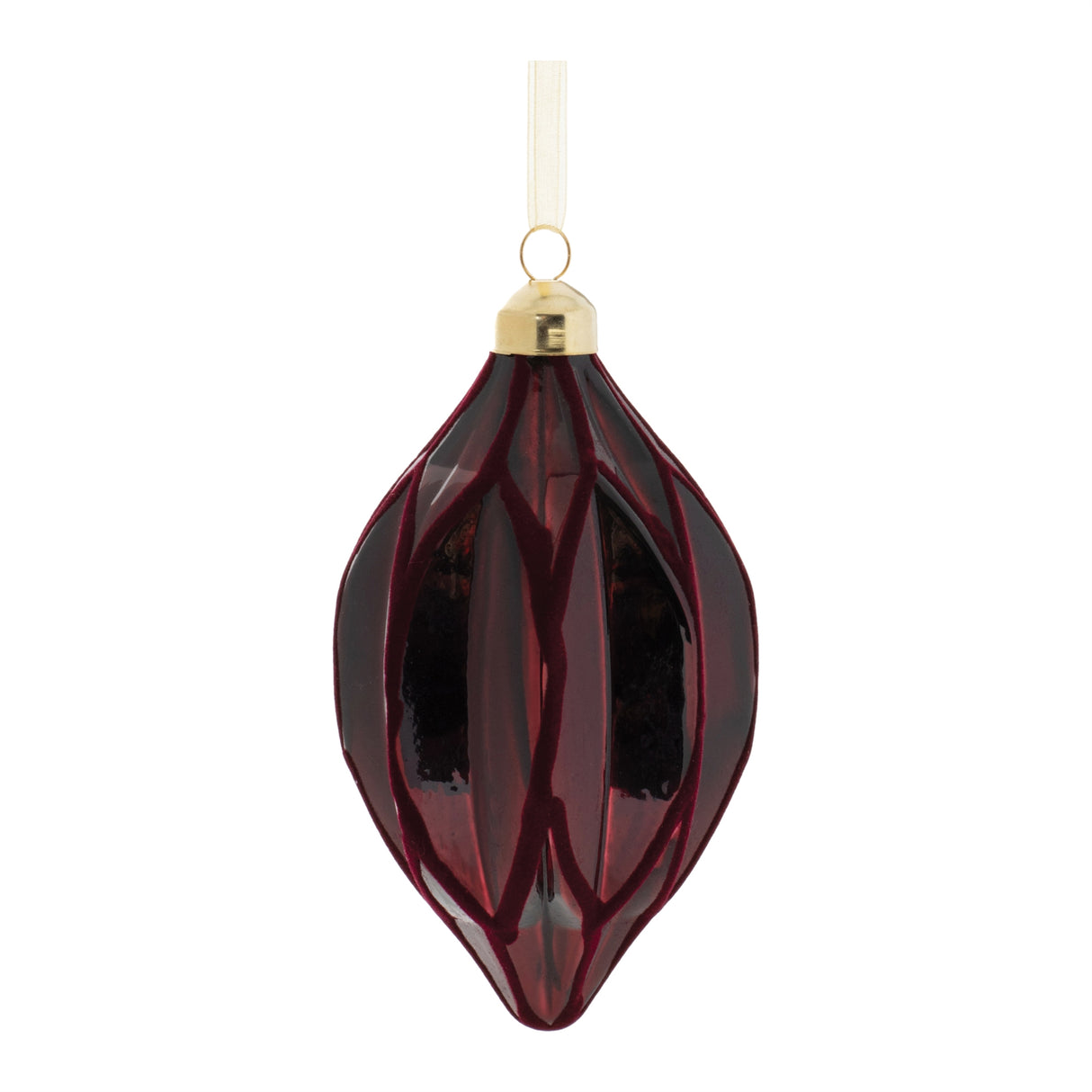 Warm Burgundy Glass Ornament - 3 Styles