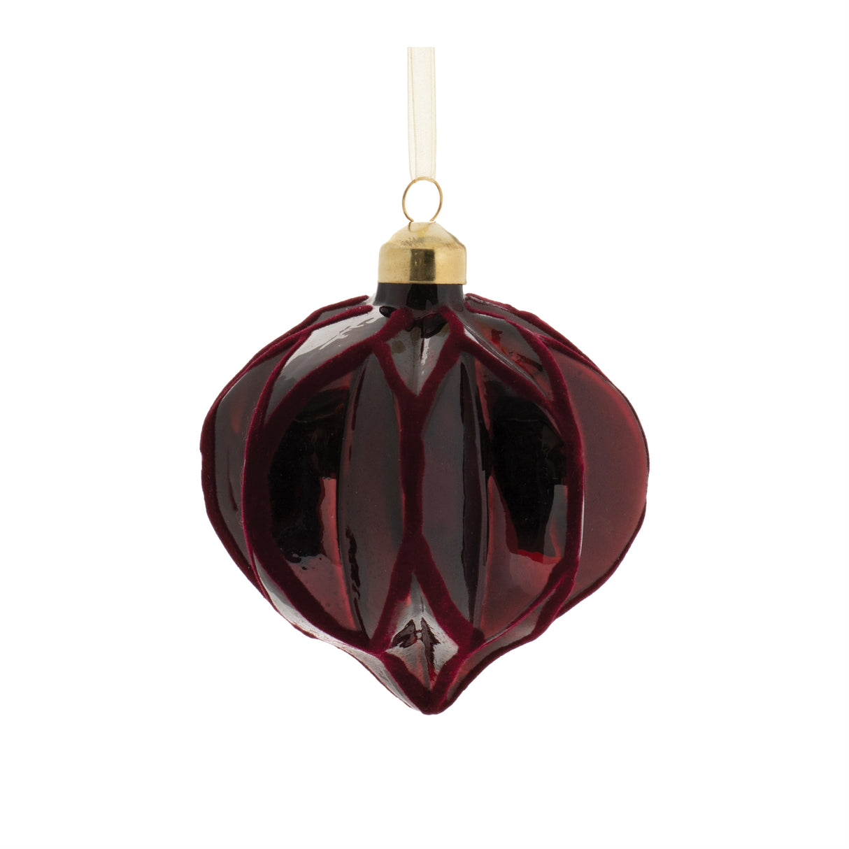 Warm Burgundy Glass Ornament - 3 Styles