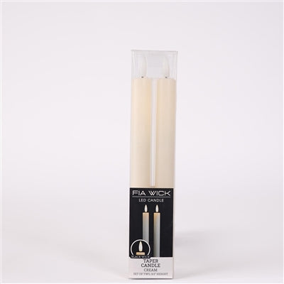 Fia Cream Taper LED Candle Set