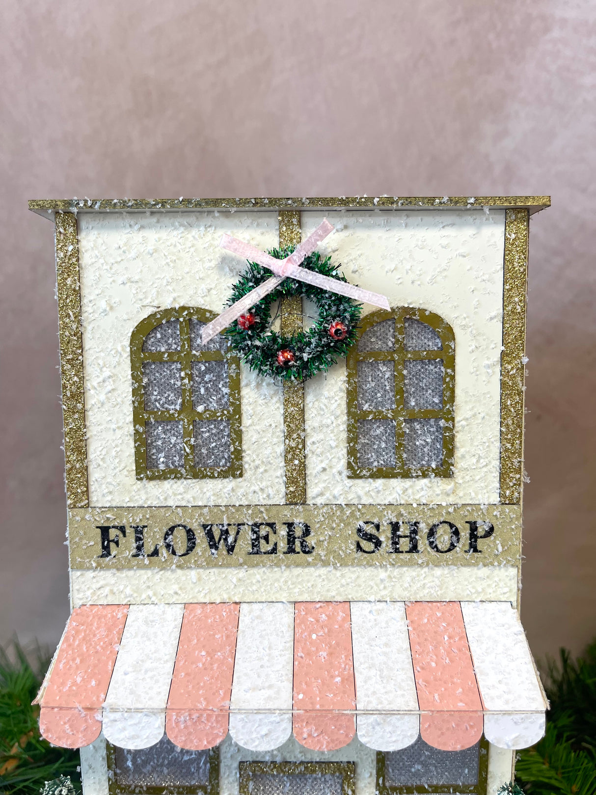 Lighted Christmas Flower Shop