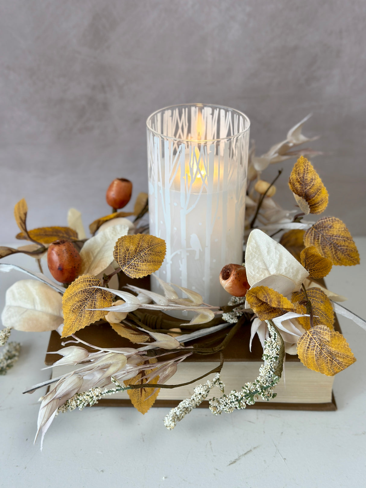 4.5" Bay Leaf Pod Candle Ring