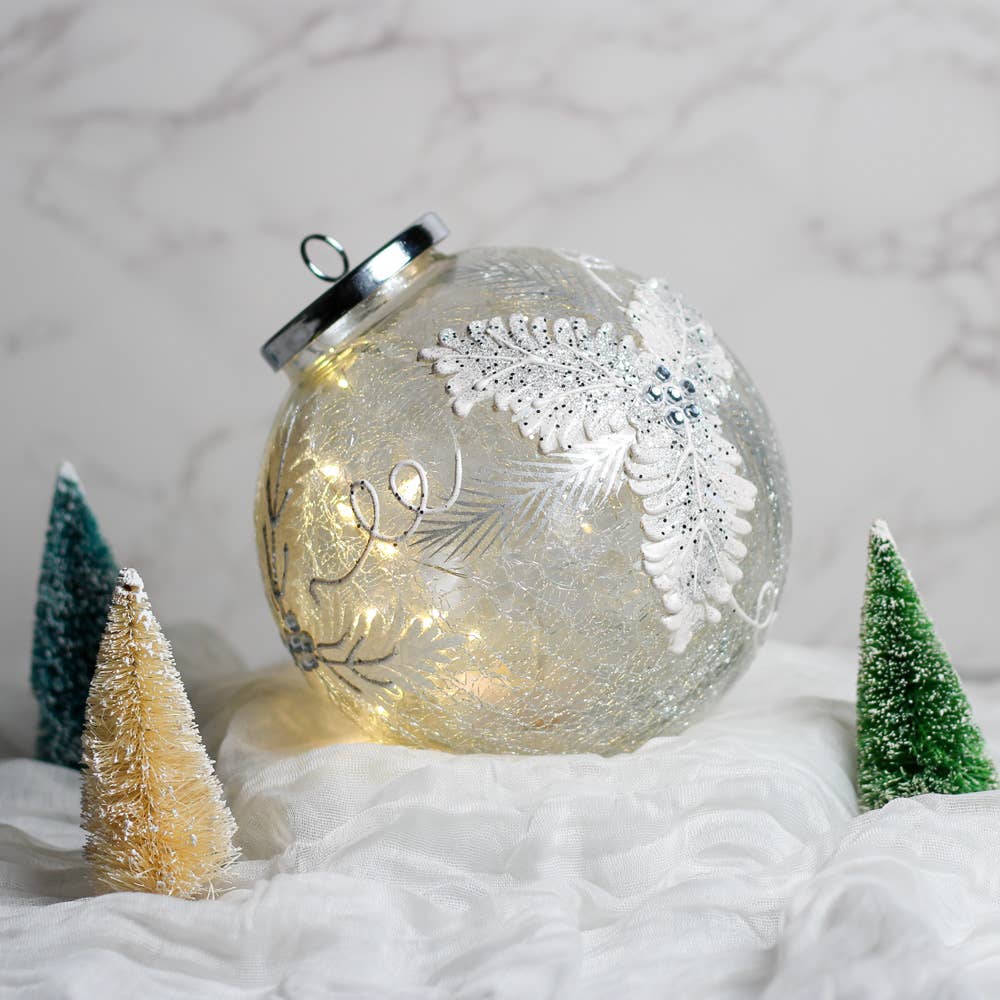 Frosted Pine Lighted Table Ornament