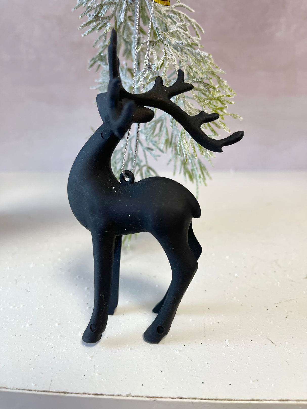 Matte Black Deer Ornament