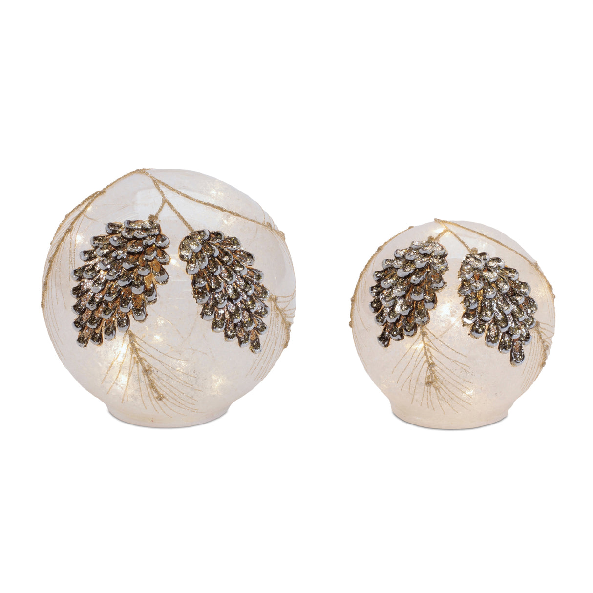 LED Glass Pinecone Orb - 2 Sizes