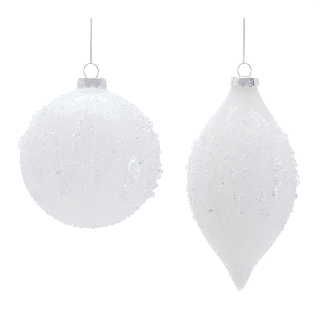 Icy Holiday Glass Ornament - 2 Styles