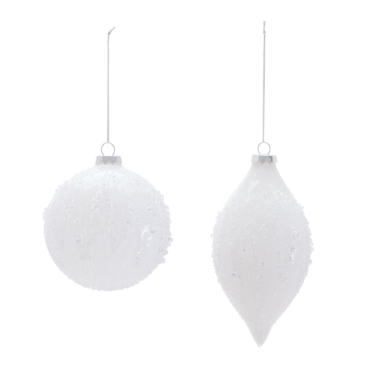Icy Holiday Glass Ornament - 2 Styles