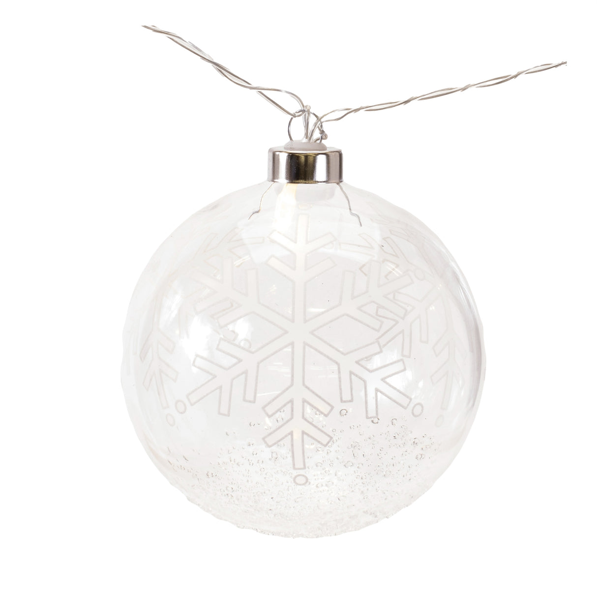 Snowflake Glass LED Ornament Garland