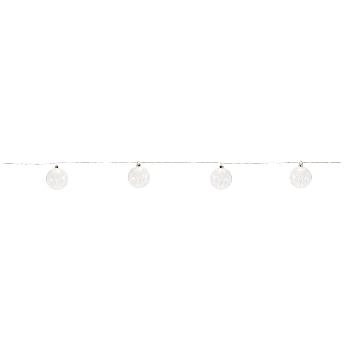 Snowflake Glass LED Ornament Garland