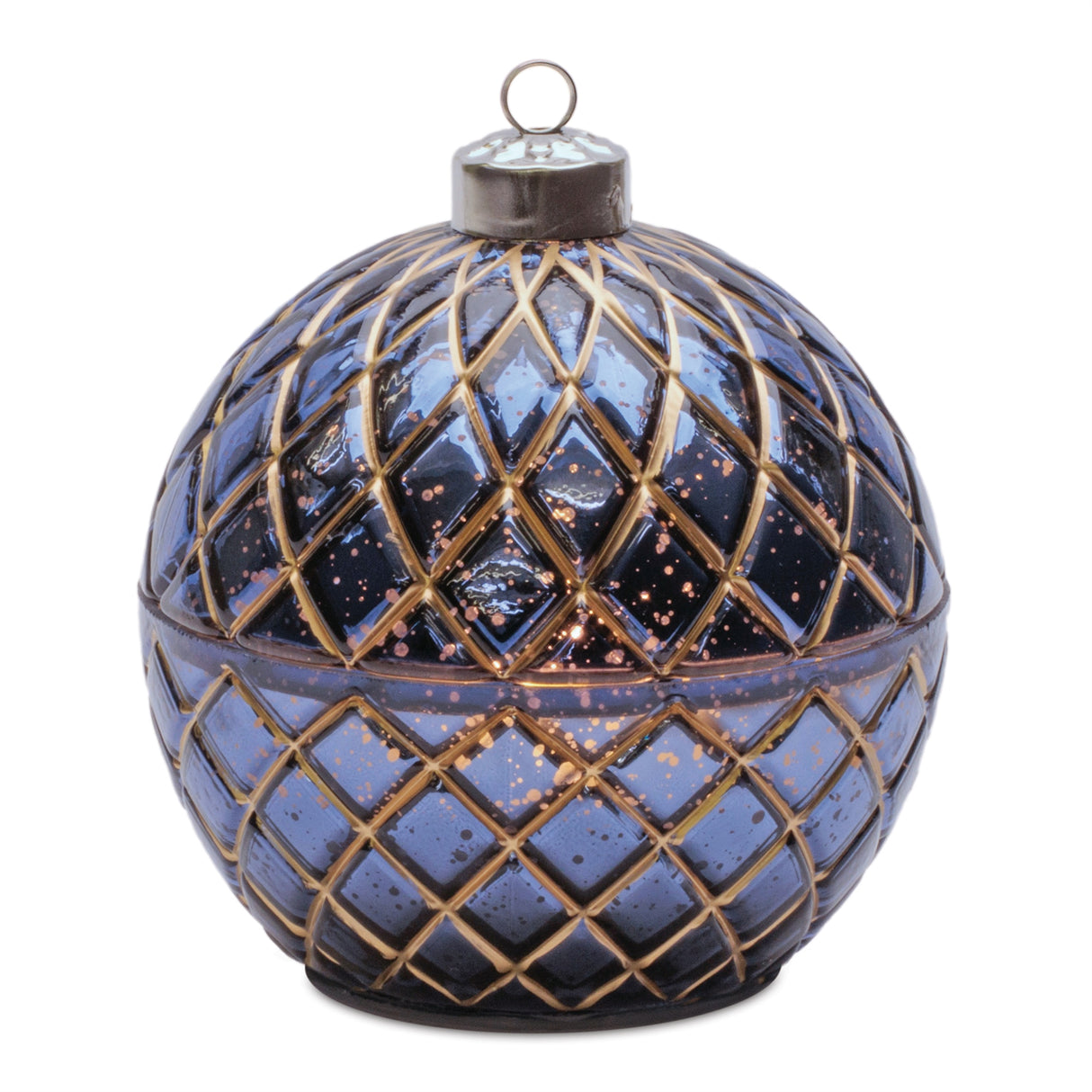 Navy LED Ornament Candle
