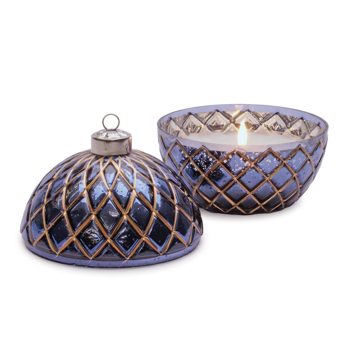 Navy LED Ornament Candle