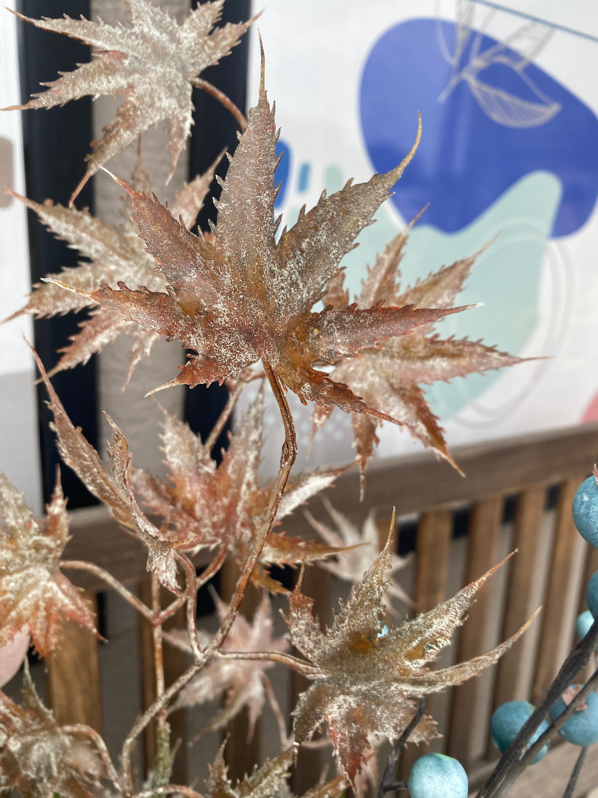 34" Burst Of Blue Porch Pot