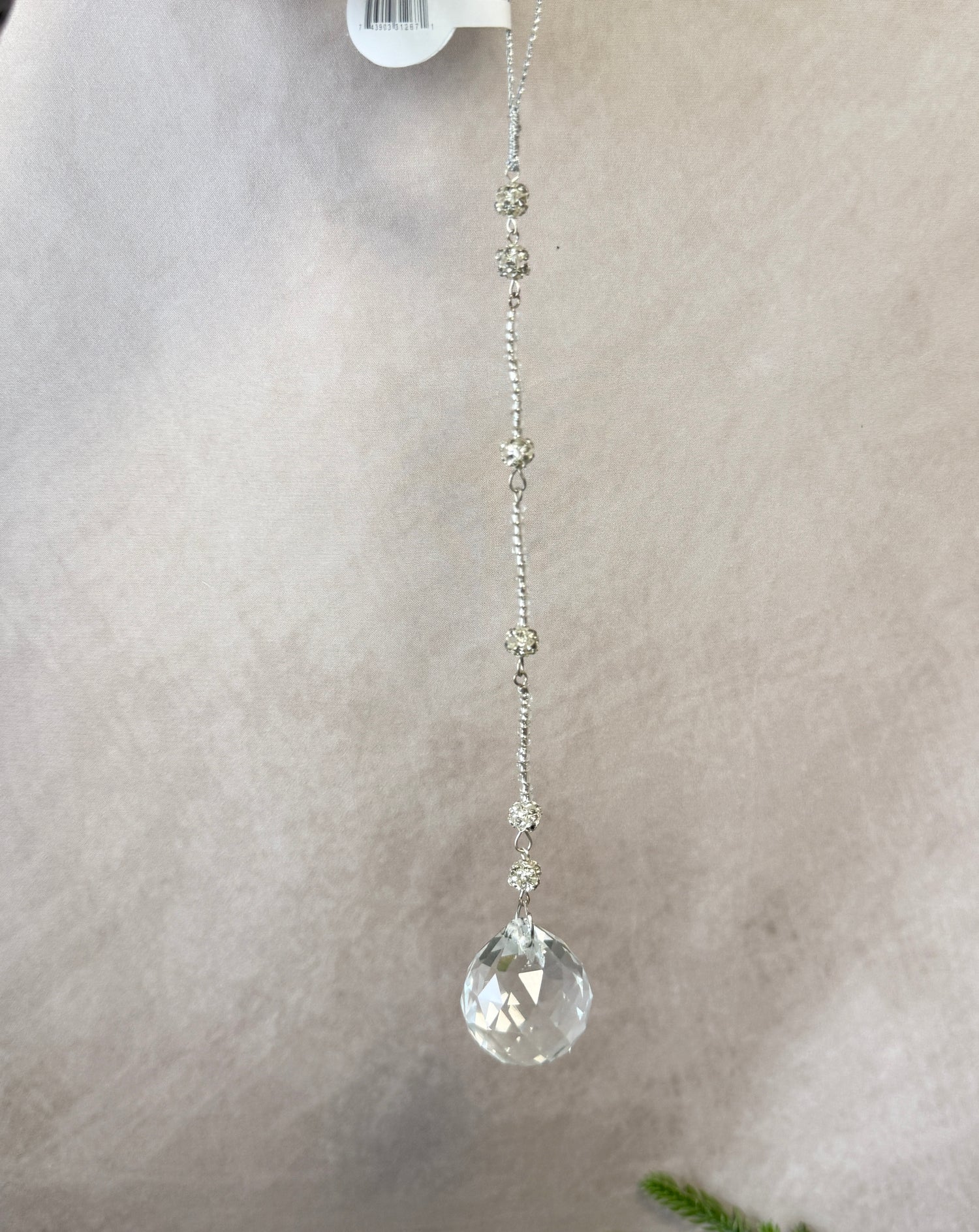 Round Glass Crystal Drop Ornament