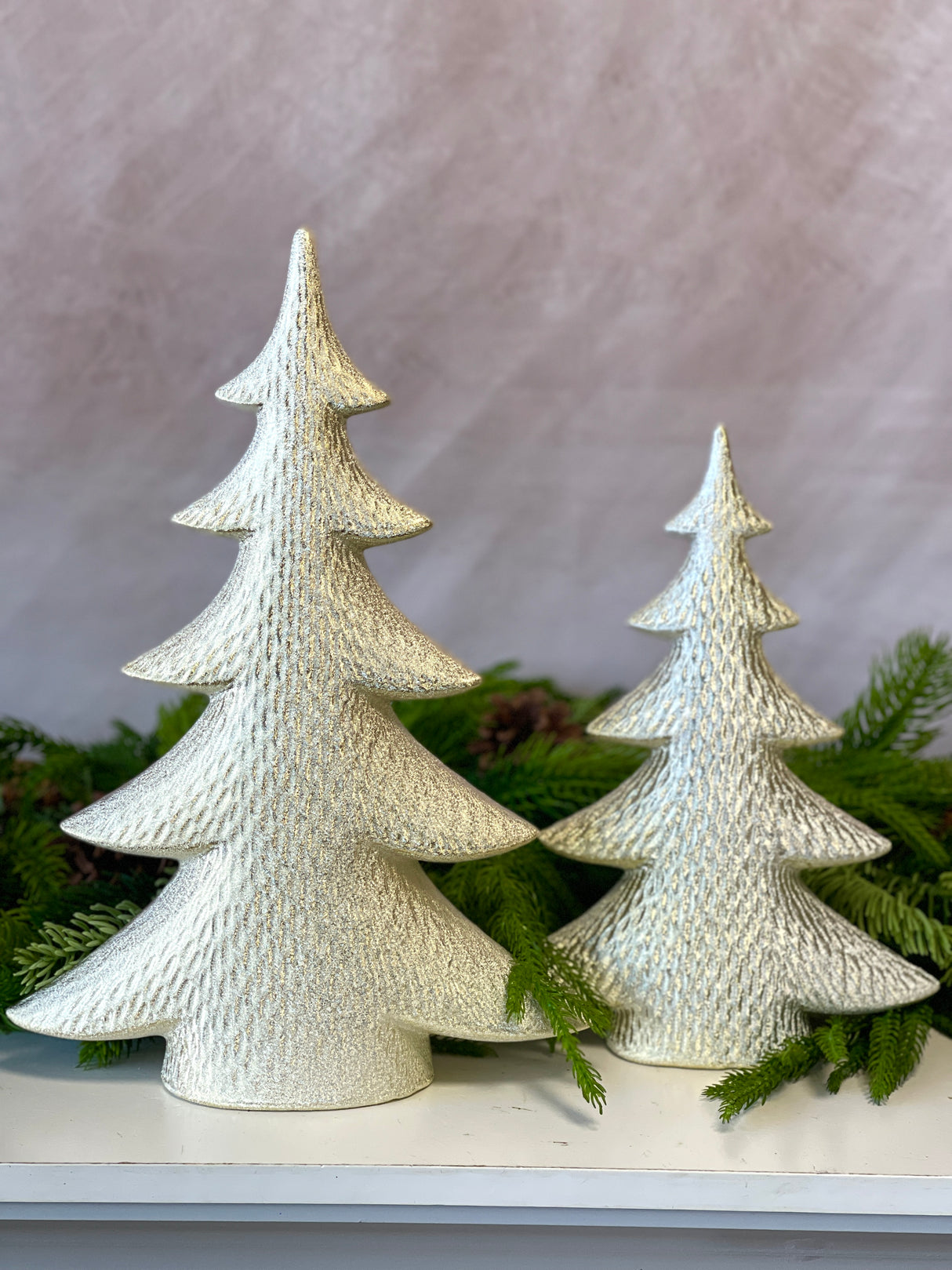 Christmas Porcelain Tree Set of 2