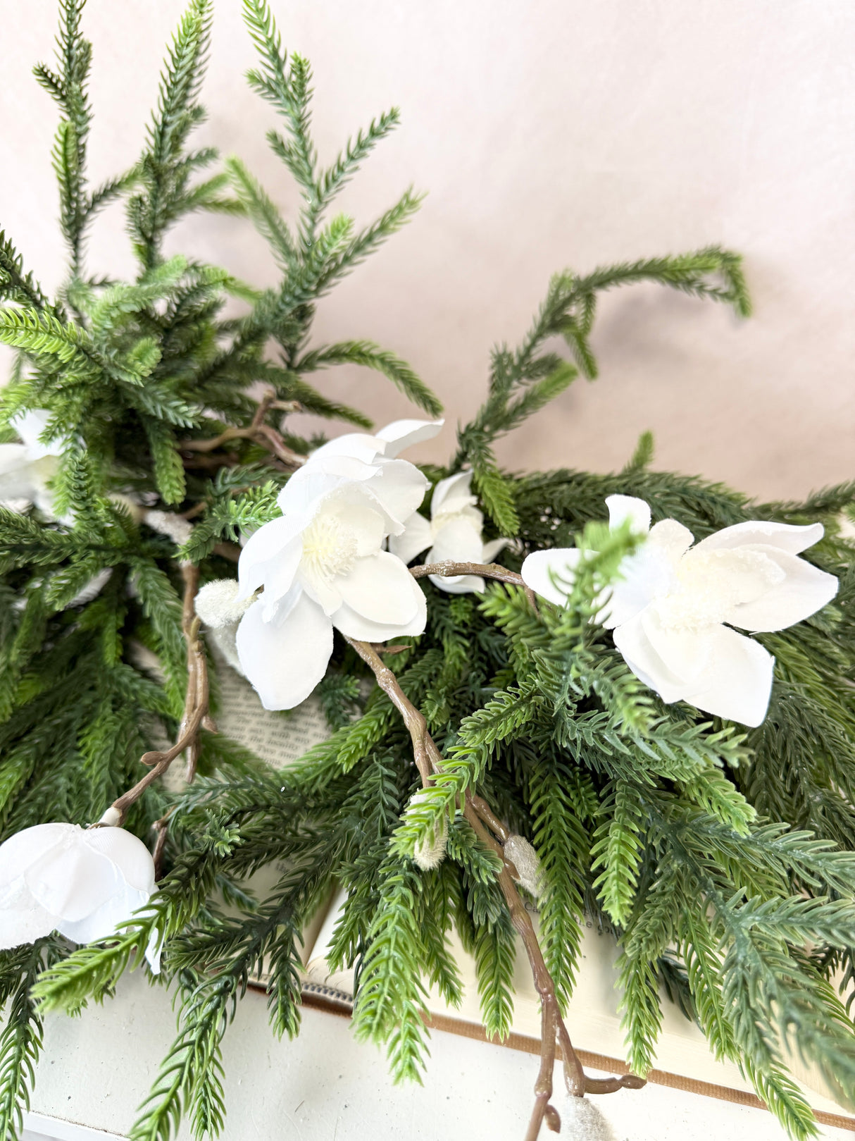 Cream Frosted Mini Magnolia Spray