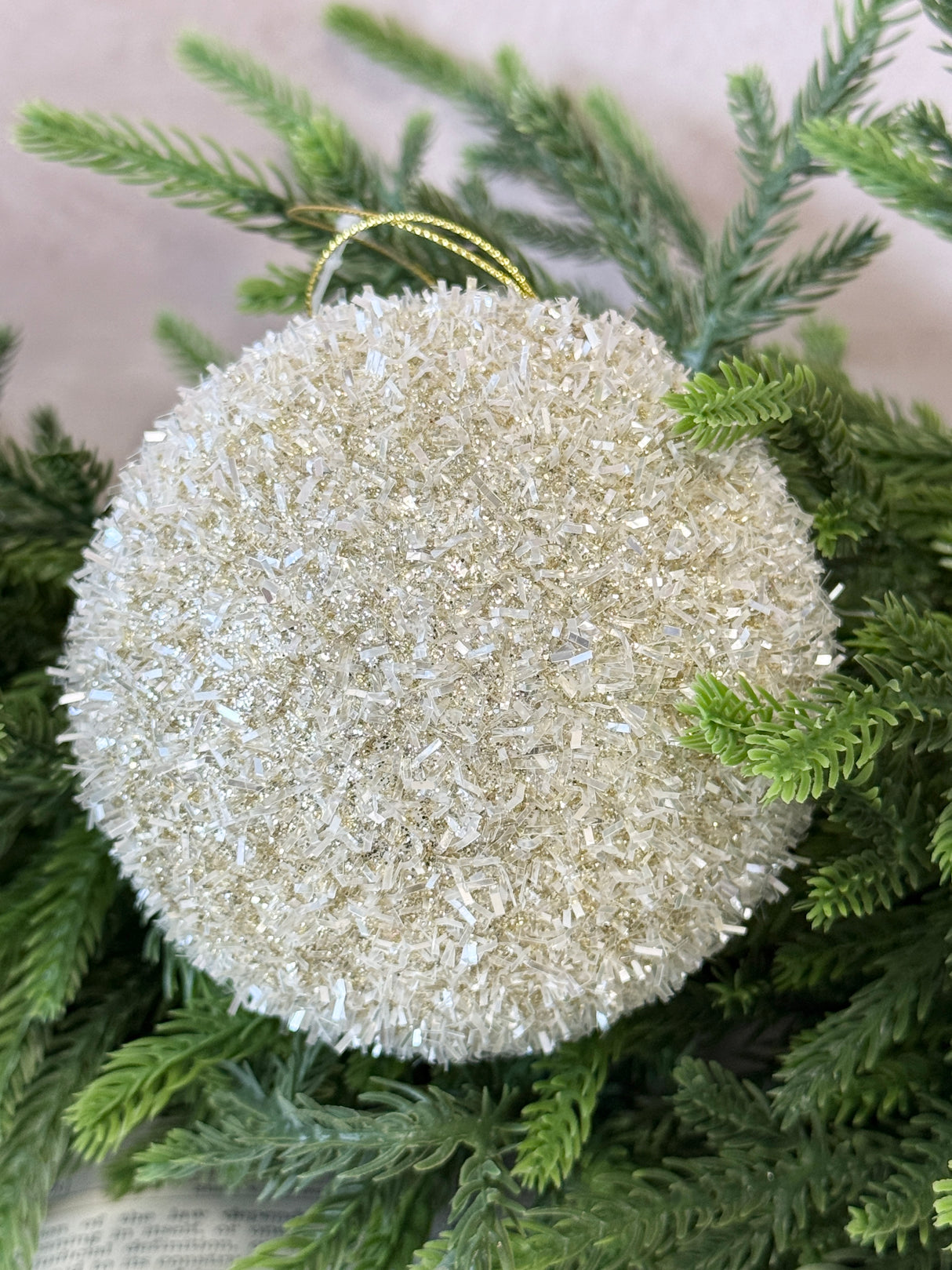 Champagne Confetti Tinsel Ornament
