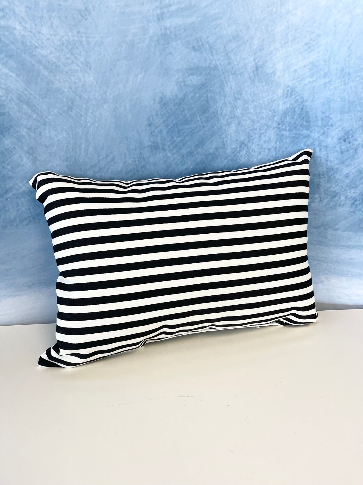 Outdoor Trapeze Black Stripe Pillow