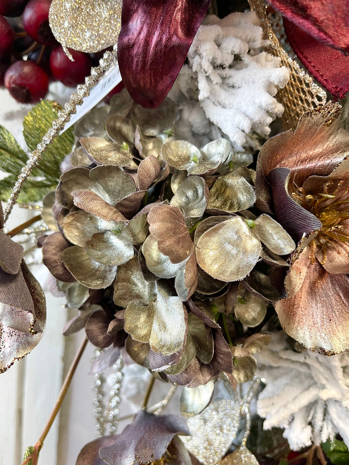 23" Snow Kissed Cherries Wreath