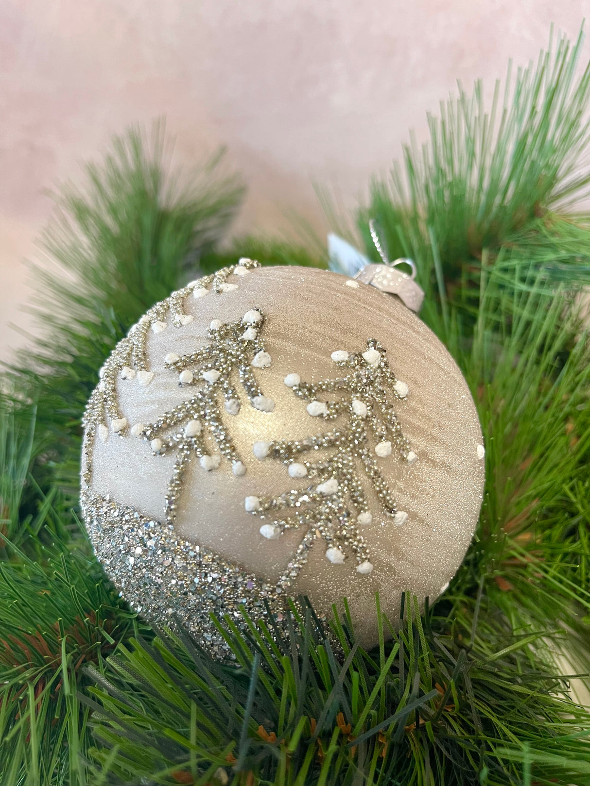 Winter Scene Glass Ornament