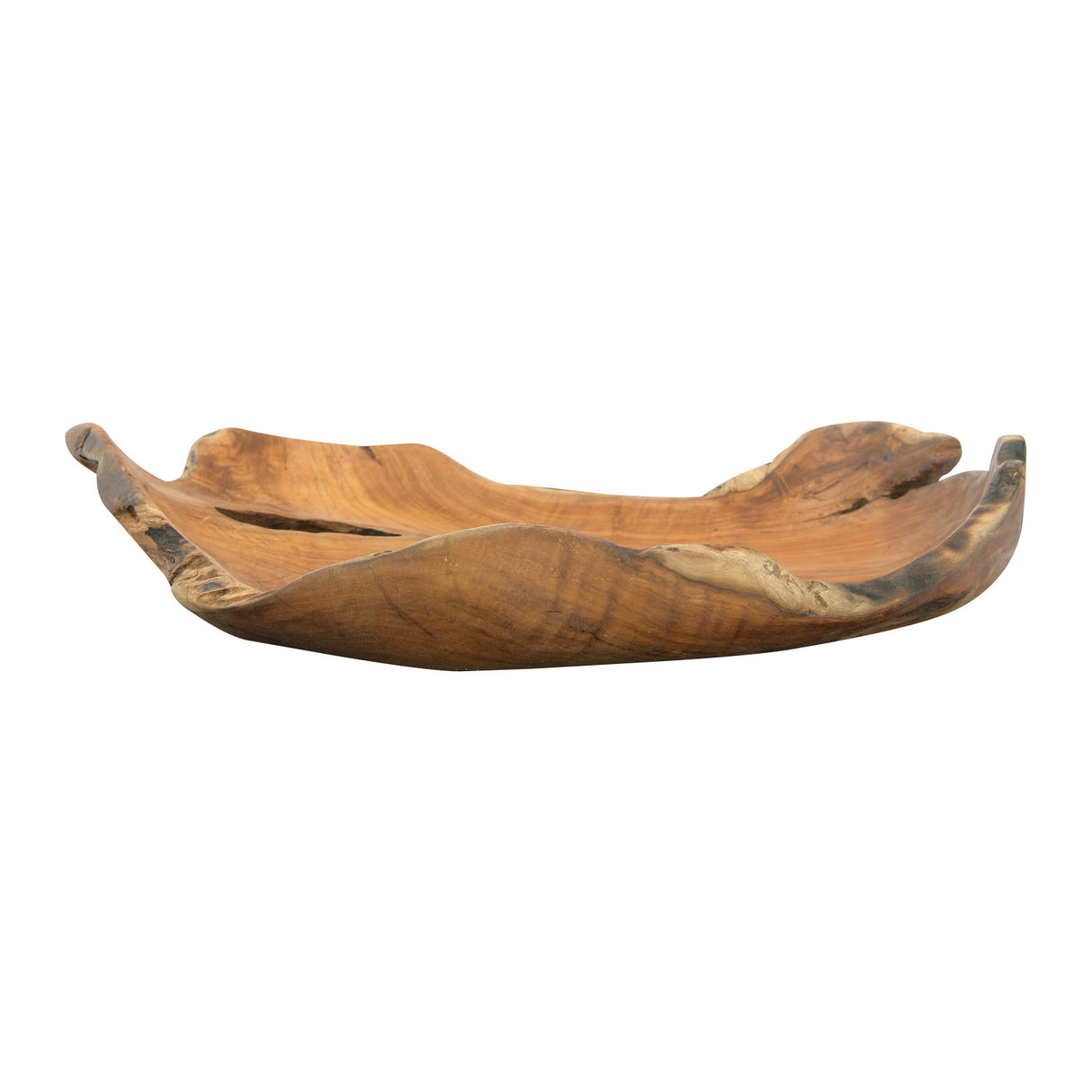 Hand-Carved Teak Wood Bowl