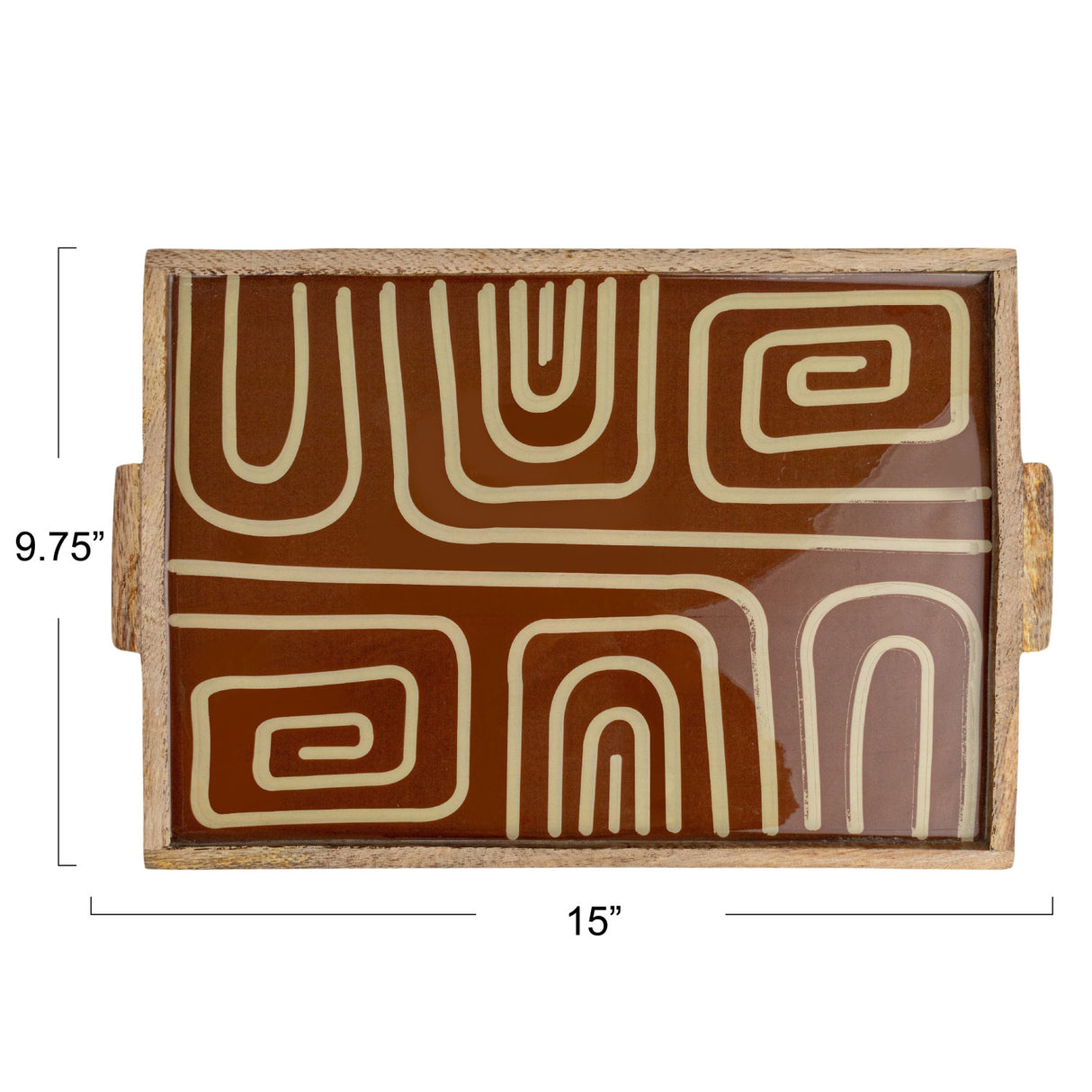 Design Enameled Mango Wood Tray