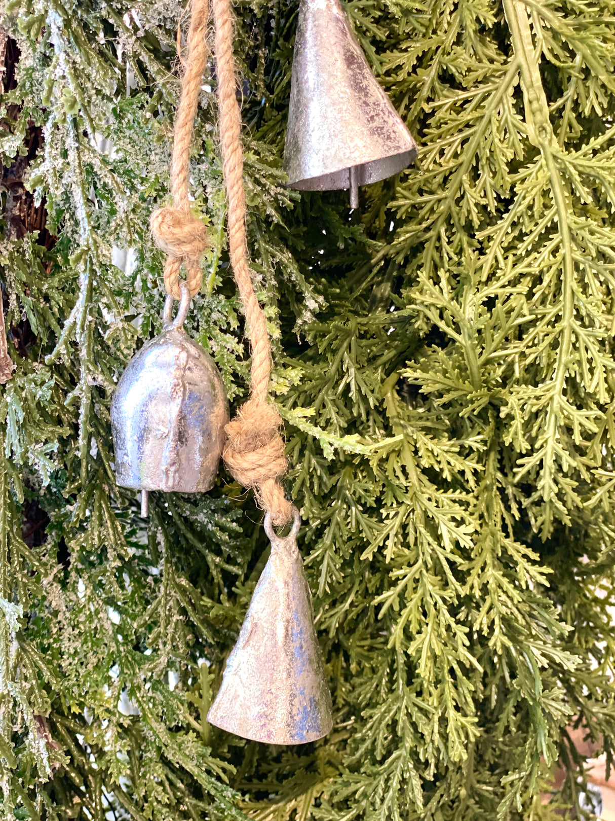 Handmade Hanging Metal Bells w/ Jute Rope