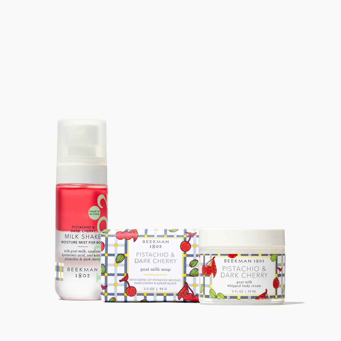 Pistachio & Dark Cherry 3-Piece Bodycare Gift Set
