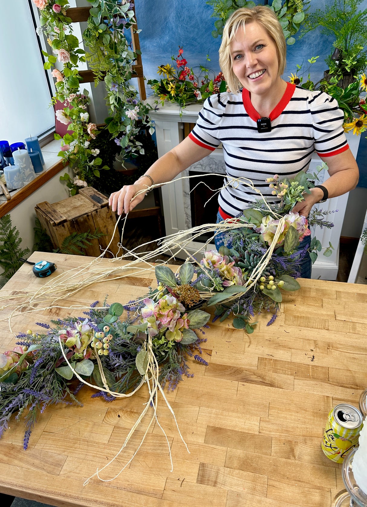 45" Hydrangea Succulent Garland
