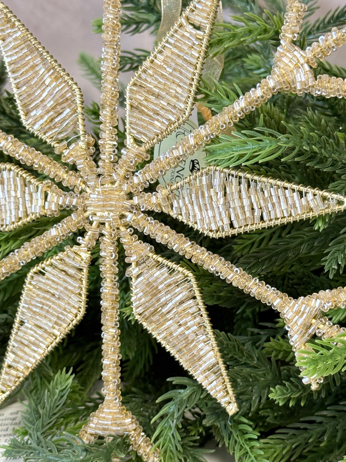 Champagne Fluret Snowflake Ornament