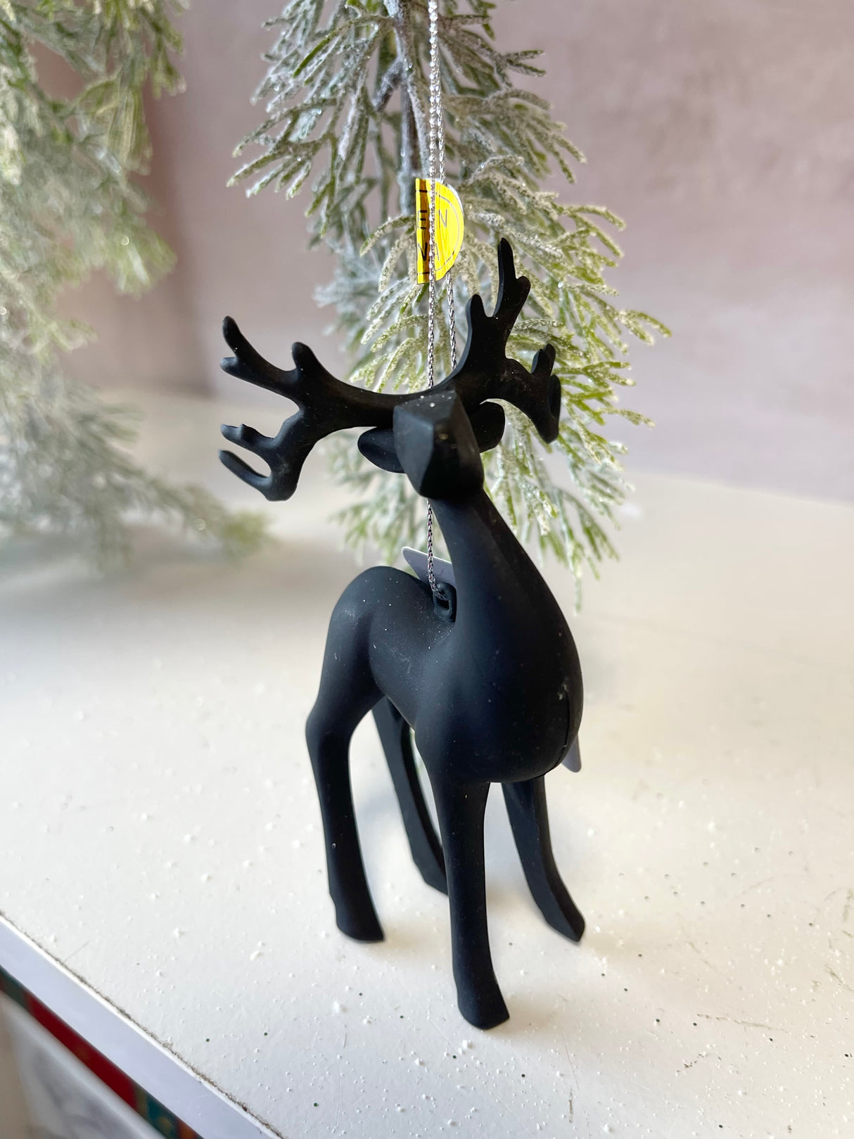 Matte Black Deer Ornament
