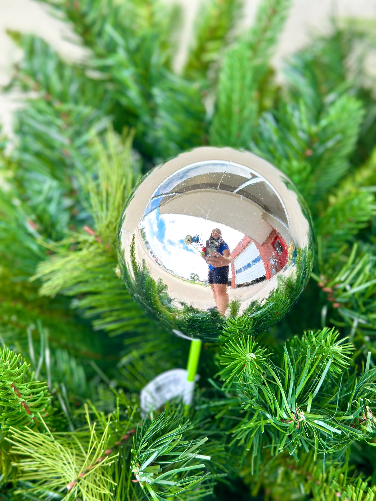 Shiny Silver Ornament Stake