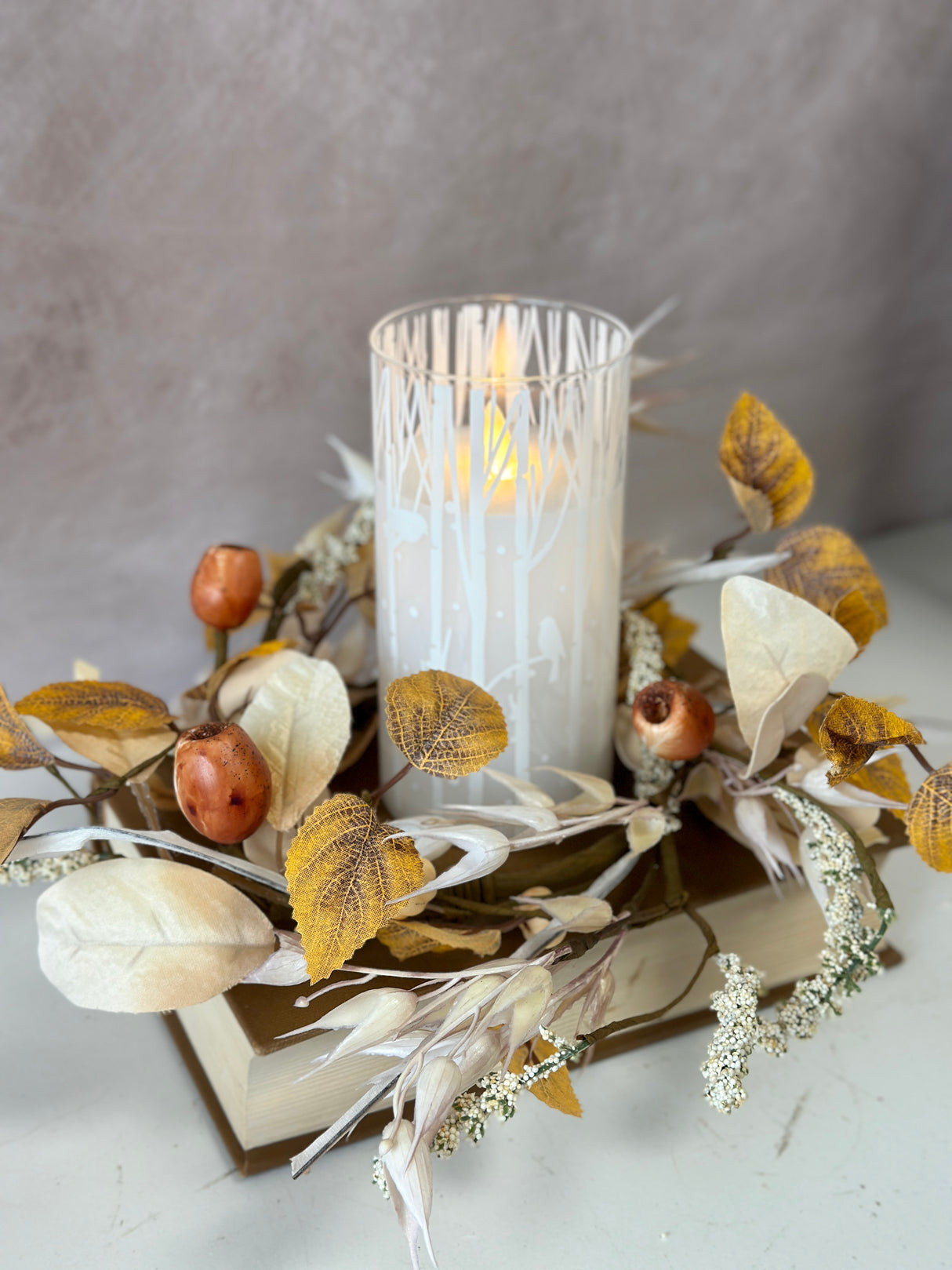 4.5" Bay Leaf Pod Candle Ring