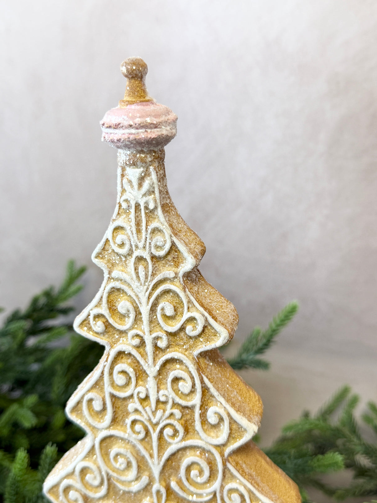 Resin Iced Gingerbread Tree Set of 2