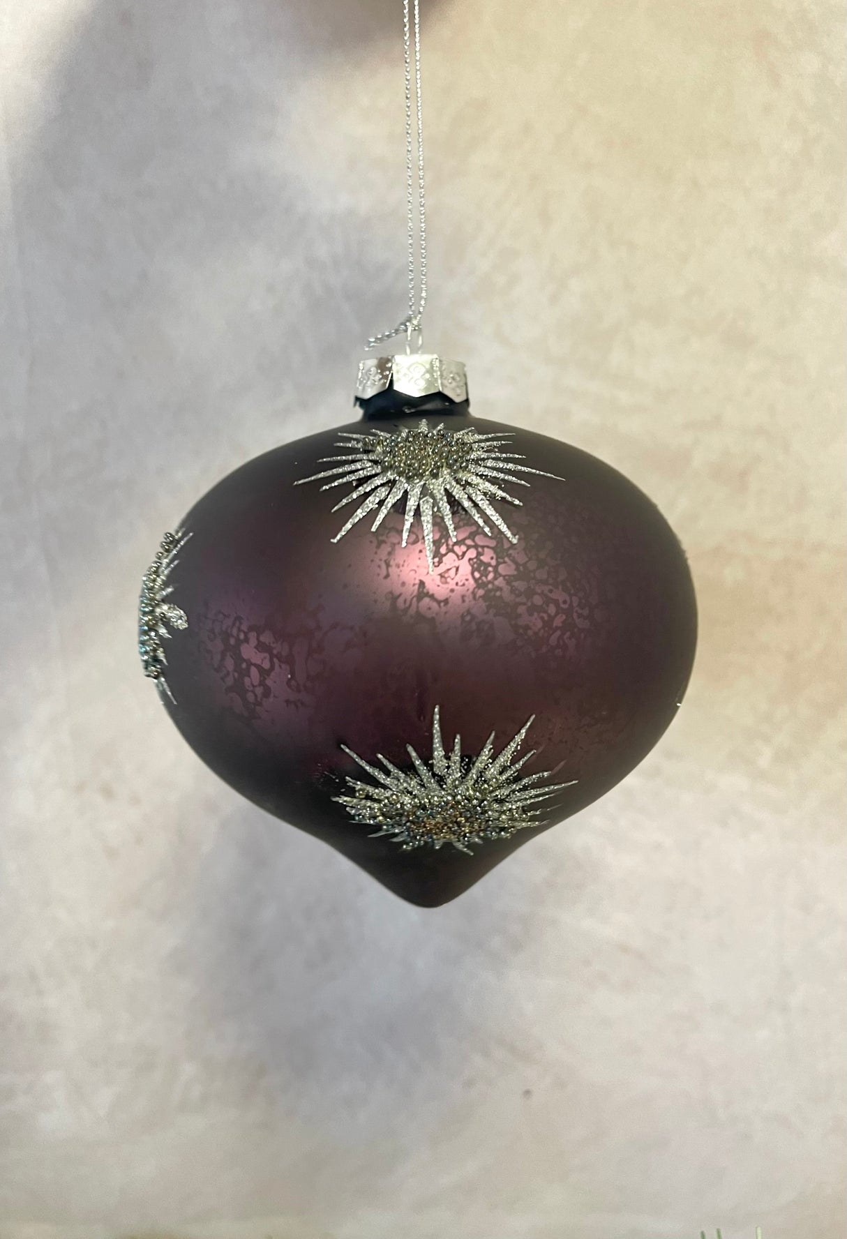 Plum Glass Holiday Ornament - 2 Styles
